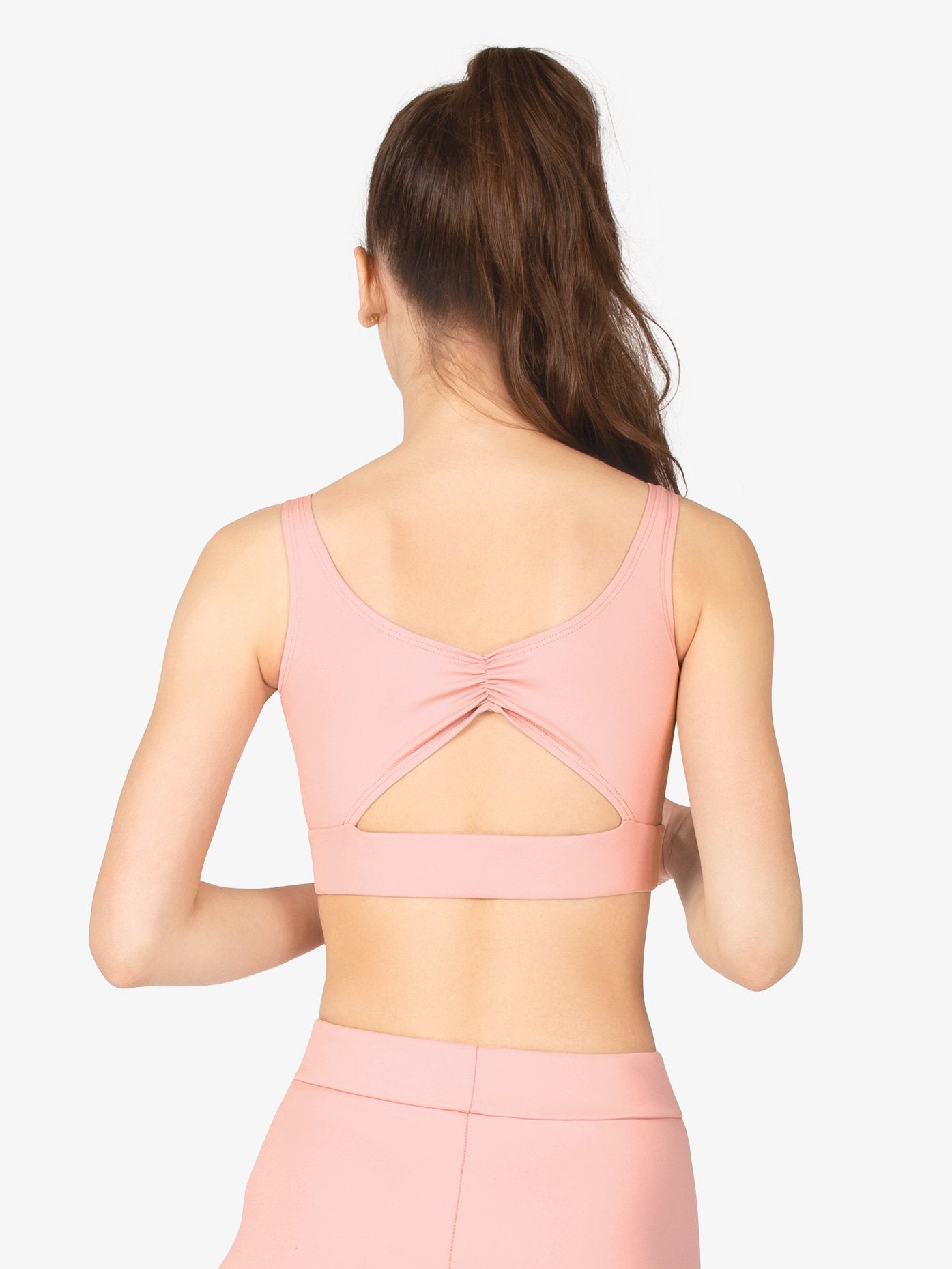 Women’s pinched back light pink bra top